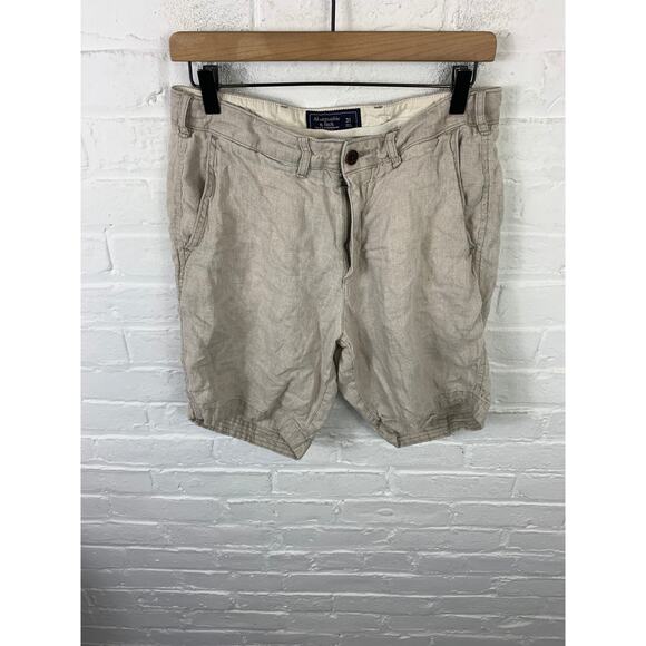 Abercrombie & Fitch Men's Summer Chino Shorts Mid-Rise Flat Front Gray Size 31 - Picture 1 of 5